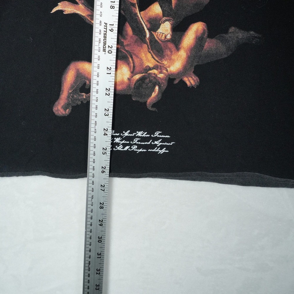 Darc Sport Wolves Saint Michael Graphic T-Shirt Black Raw Hem Medium 25/1000 - Picture 7 of 9